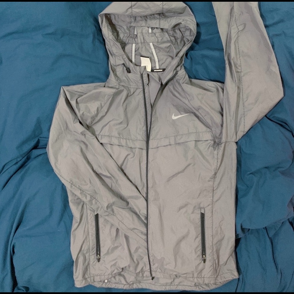 Nike Run Soulcycle Polyester Zipper Hoodie Gray